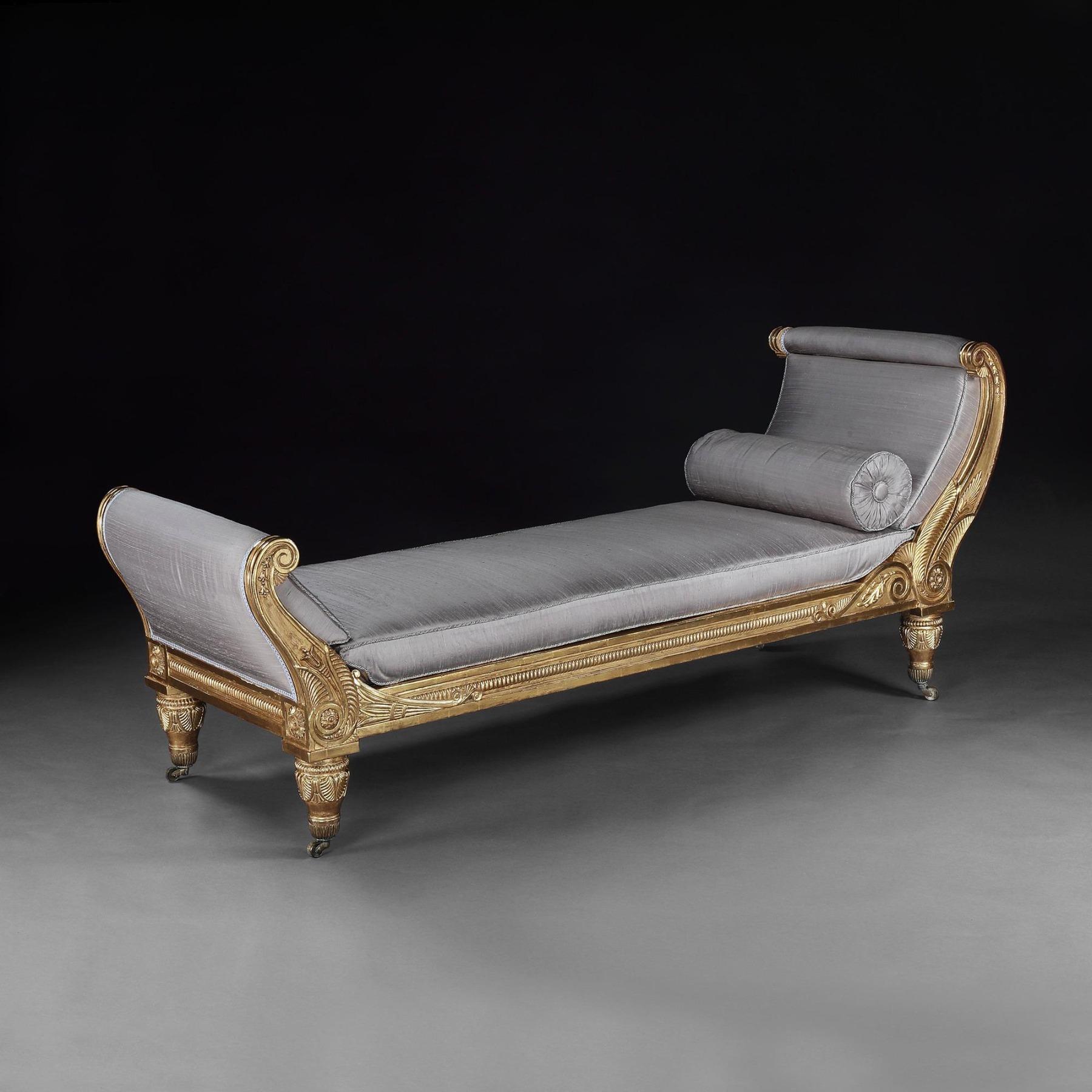 Morel and Hughes Regency Carved Giltwood Daybed Likely Made for Badminton House  8
