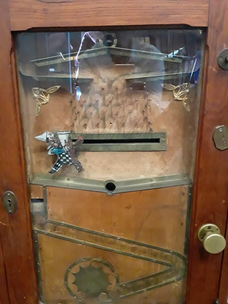 "the Bajazzo" Wooden Slot Machine, Art Nouveau Slot Machine at 1stDibs