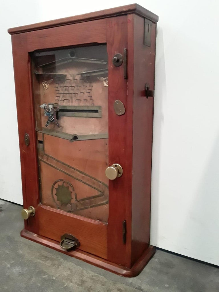 "the Bajazzo" Wooden Slot Machine, Art Nouveau Slot Machine at 1stDibs