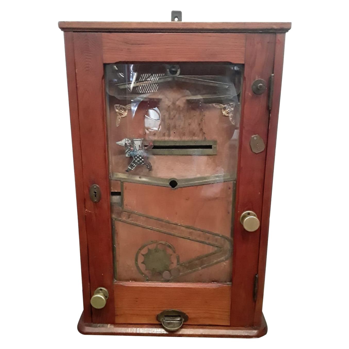 "the Bajazzo" Wooden Slot Machine, Art Nouveau Slot Machine