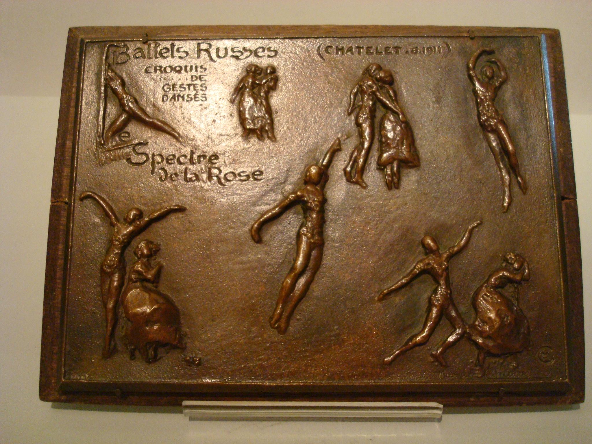 Ballet Russian Dansers Bronze Relief Plaque by Maurice Charpentier-Mio 6