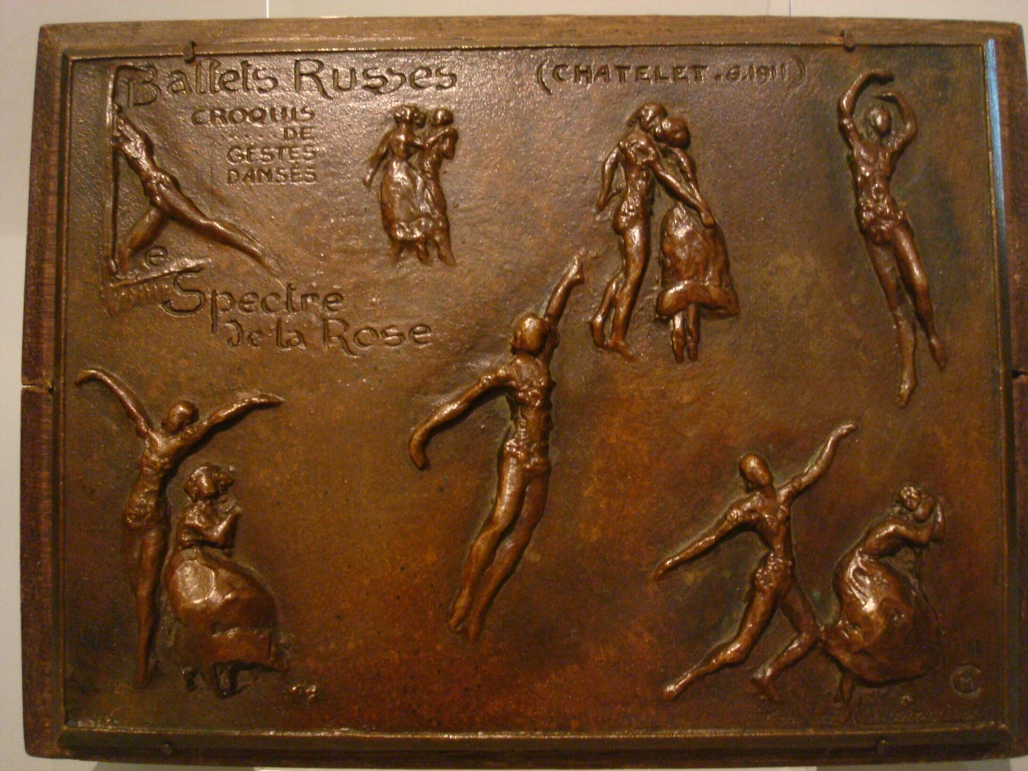 Ballet Russian Dansers Bronze Relief Plaque by Maurice Charpentier-Mio In Good Condition In Buenos Aires, Olivos