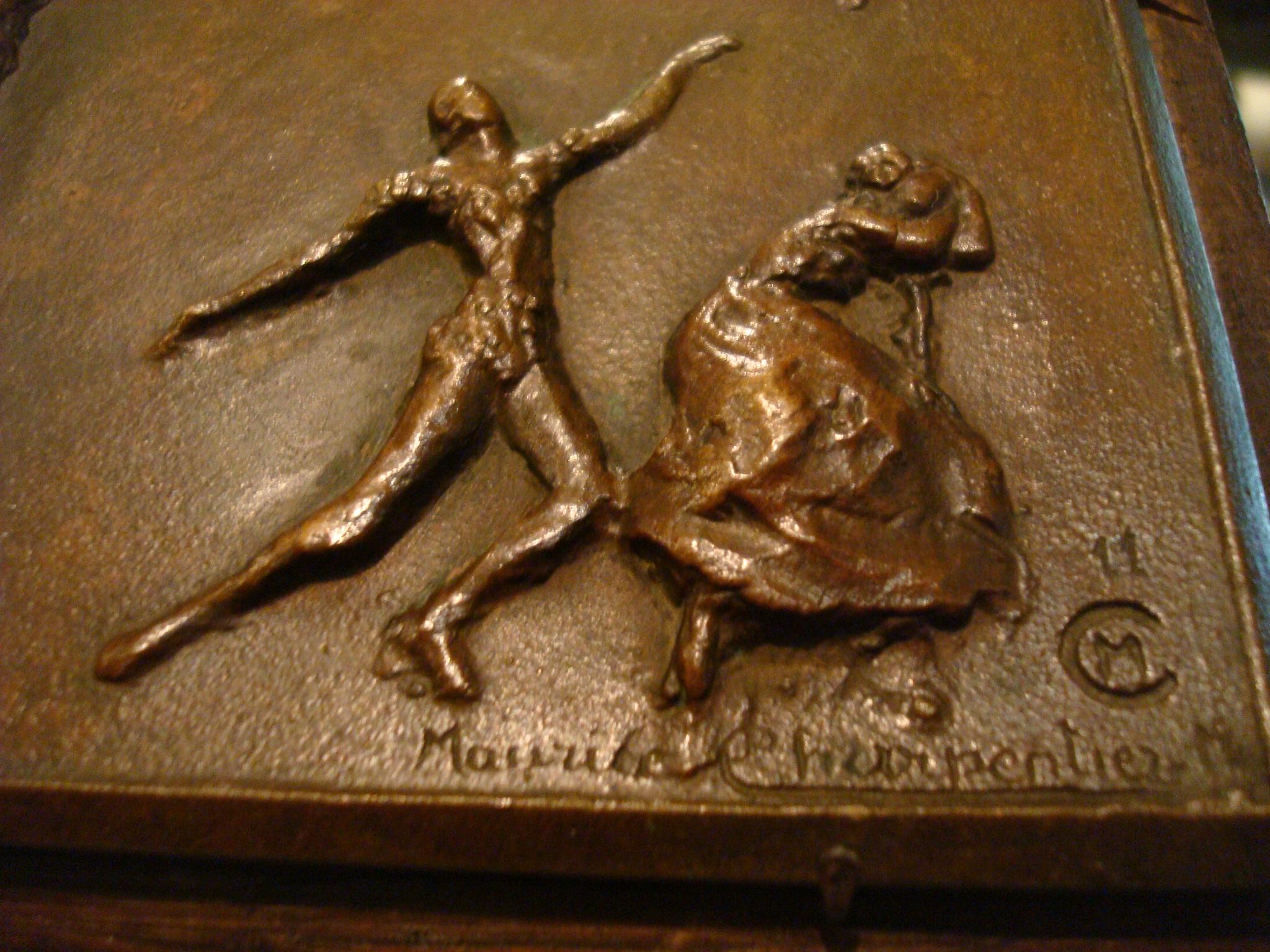 20th Century Ballet Russian Dansers Bronze Relief Plaque by Maurice Charpentier-Mio