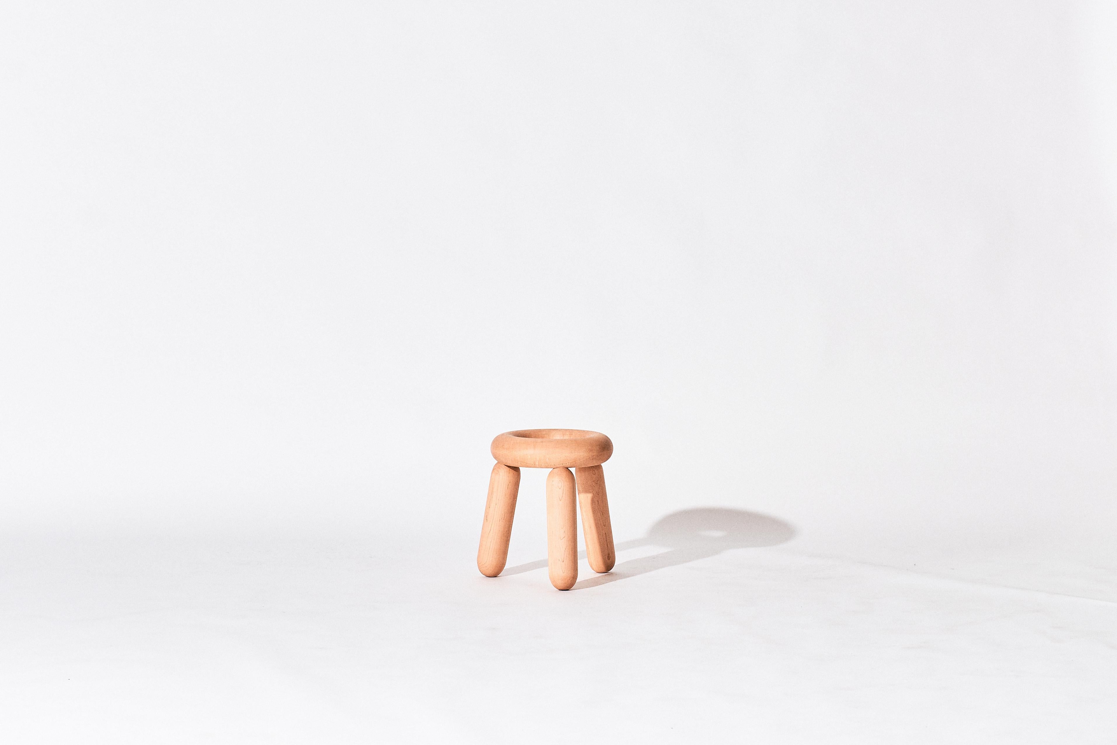 Modern The Balloon Stool Collection - Solid Maple Stool - Medium Size For Sale