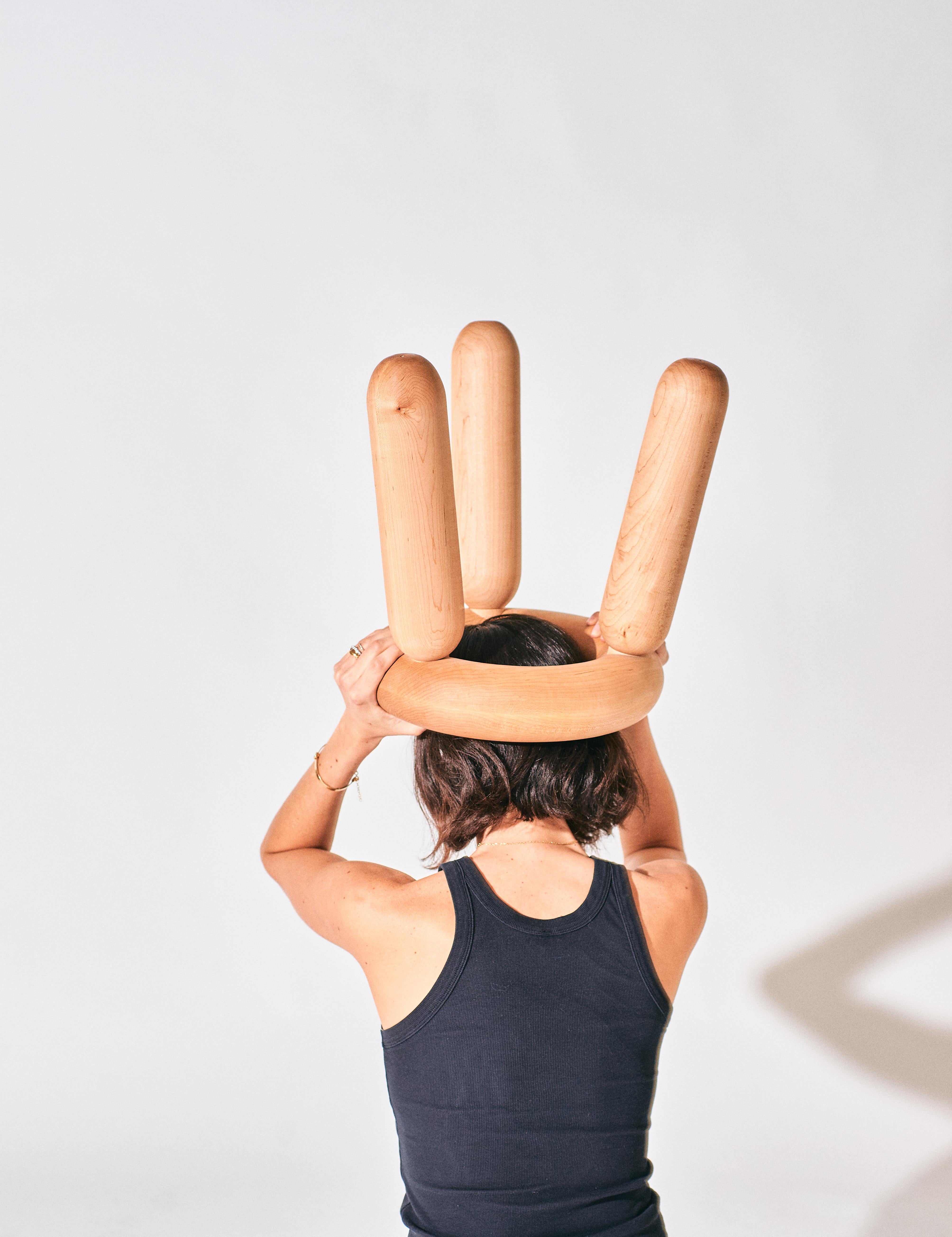 The Balloon Stool Collection - Solid Maple Stool - Medium Size For Sale 2