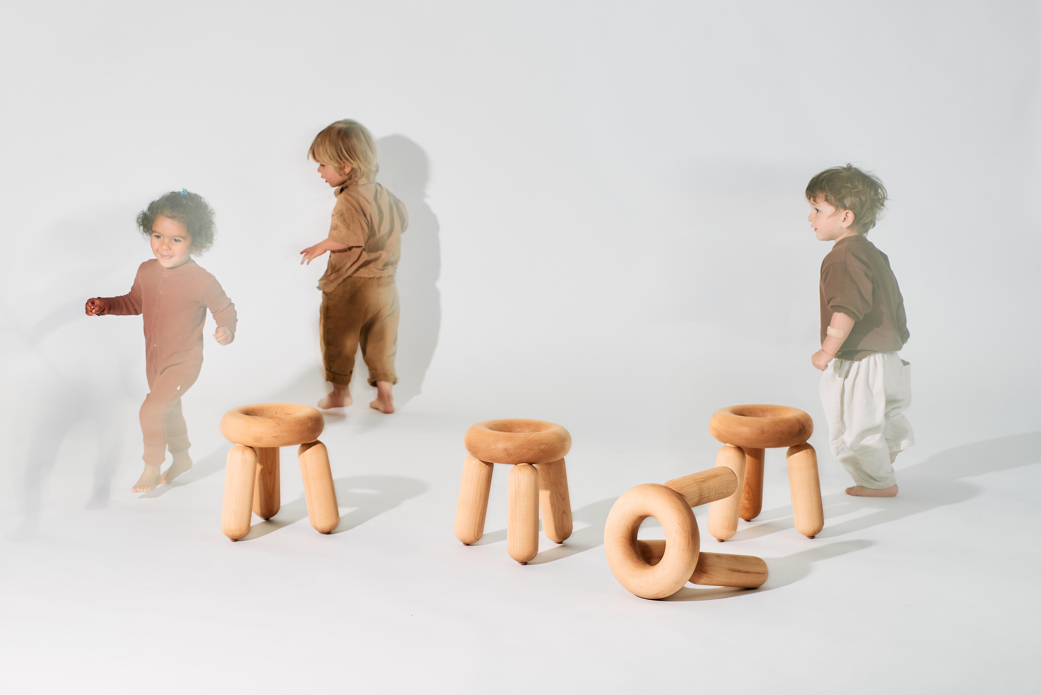 The Balloon Stool Collection - Solid Maple Stools - Small Size For Sale 4