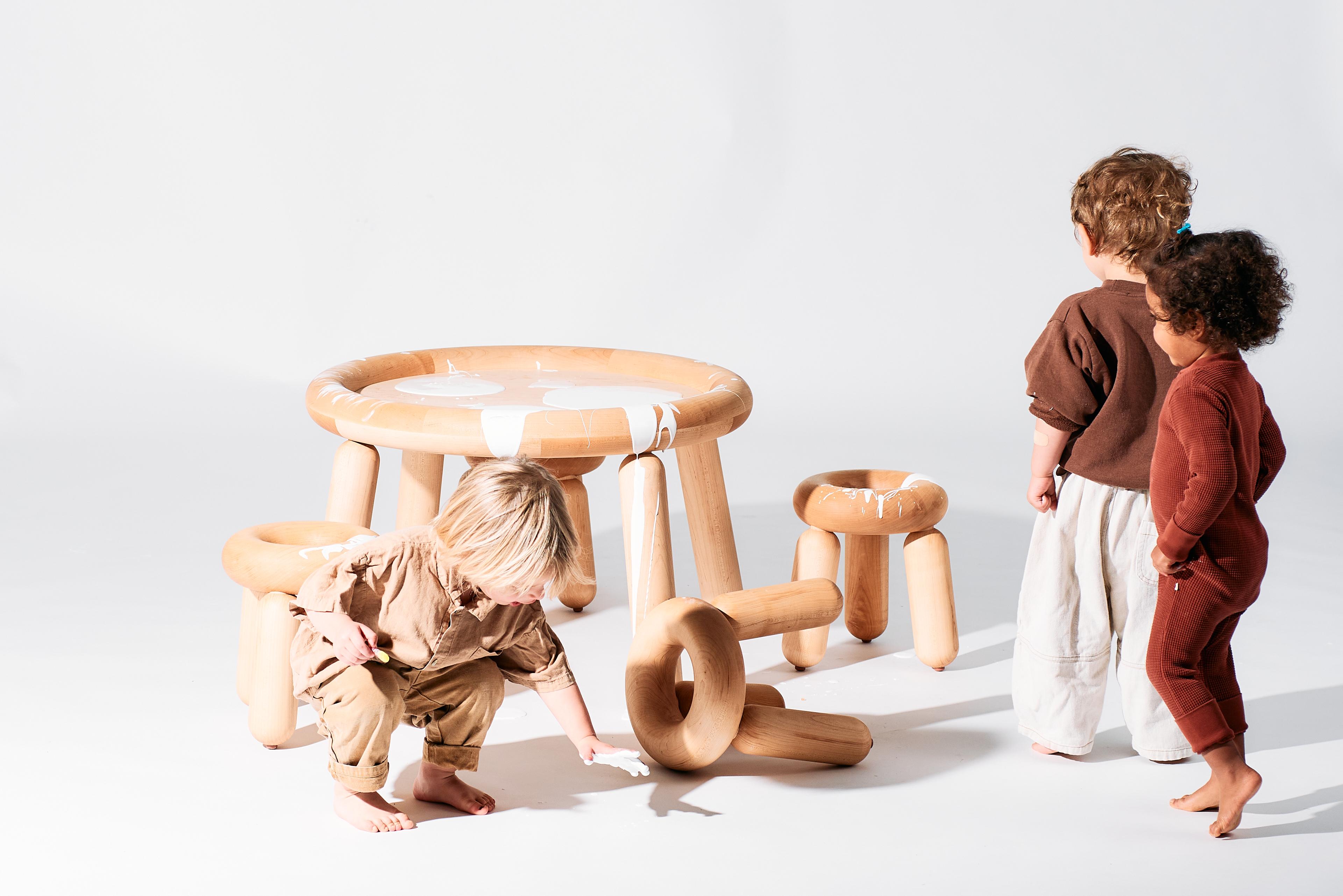 The Balloon Stool Collection - Solid Maple Stools - Small Size For Sale 11