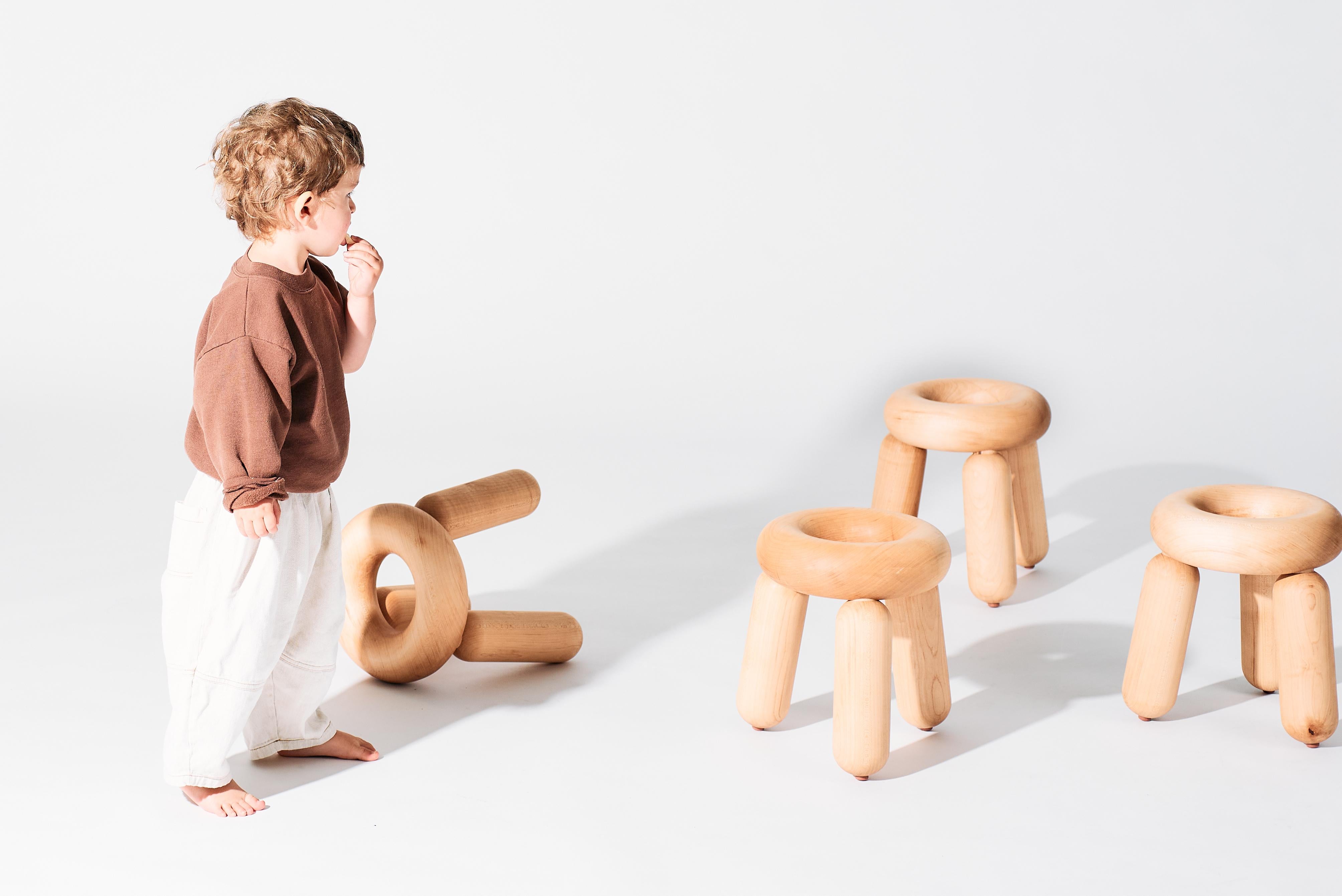 The Balloon Stool Collection - Solid Maple Stools - Small Size In New Condition For Sale In Los Angeles, CA