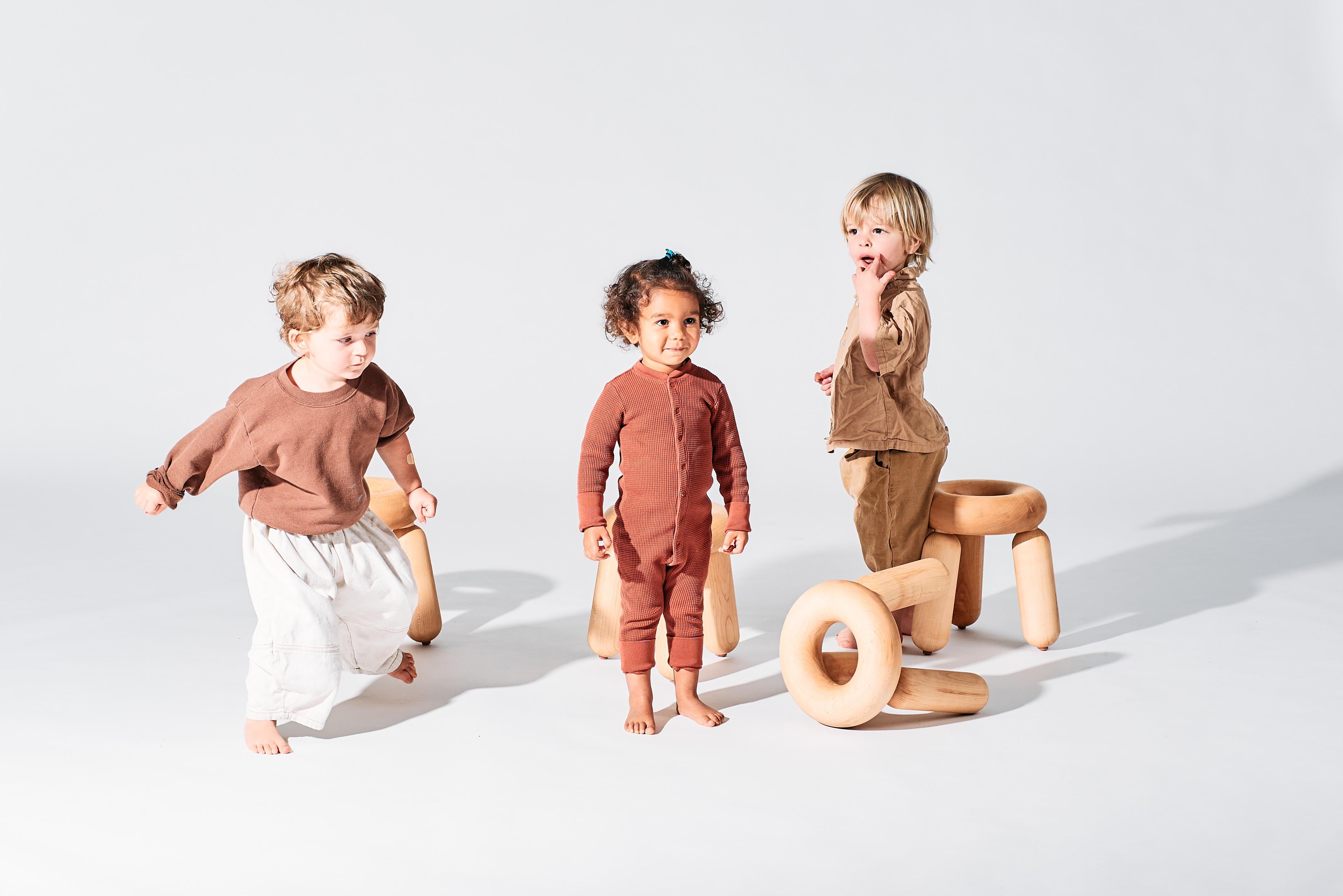 Contemporary The Balloon Stool Collection - Solid Maple Stools - Small Size For Sale