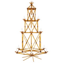 Antique Bamboo Folly Chandelier by David Duncan