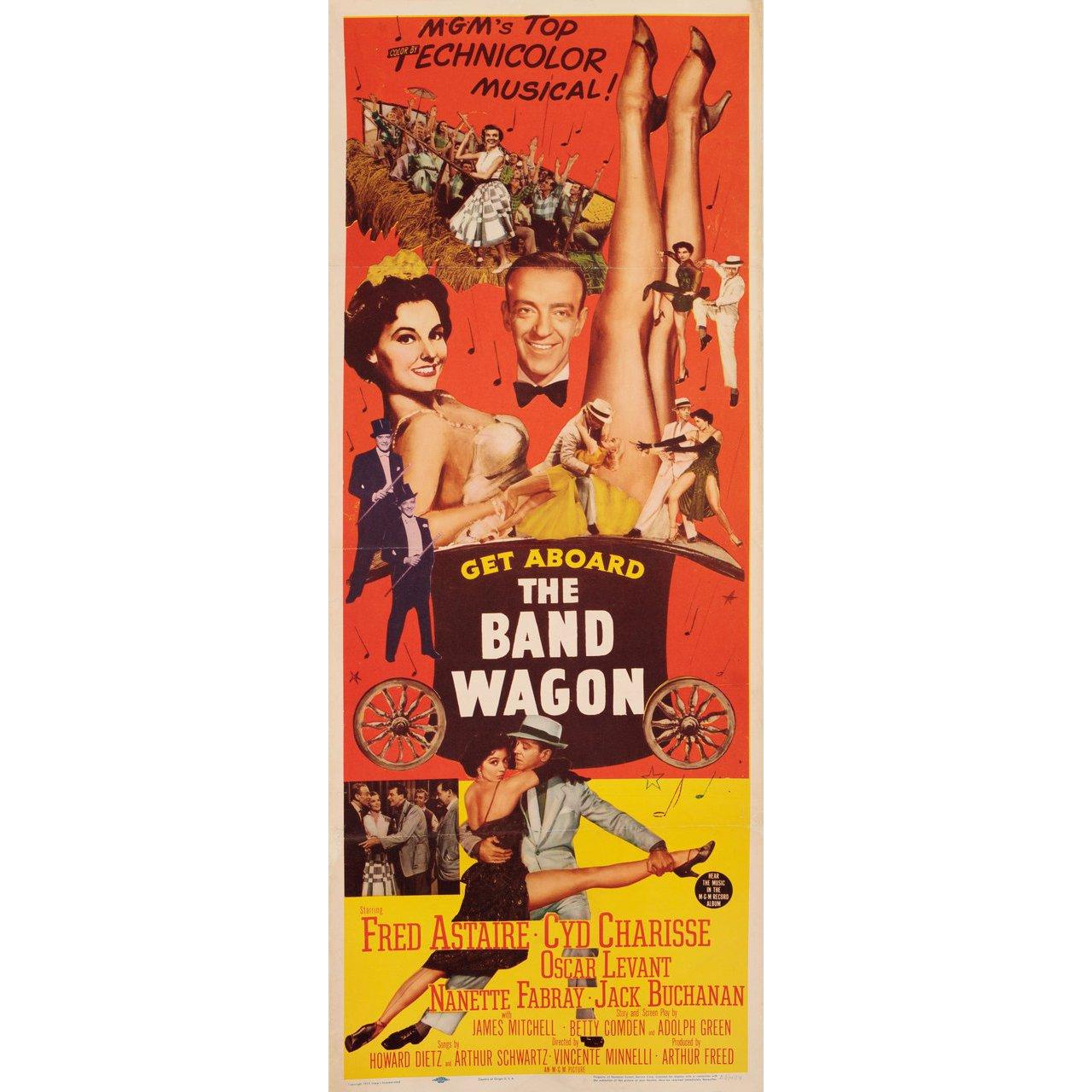 Original 1953 U.S. insert poster for the film The Band Wagon directed by Vincente Minnelli with Fred Astaire / Cyd Charisse / Oscar Levant / Nanette Fabray. Fine condition, linen-backed with slight trim at bottom. This poster has been professionally