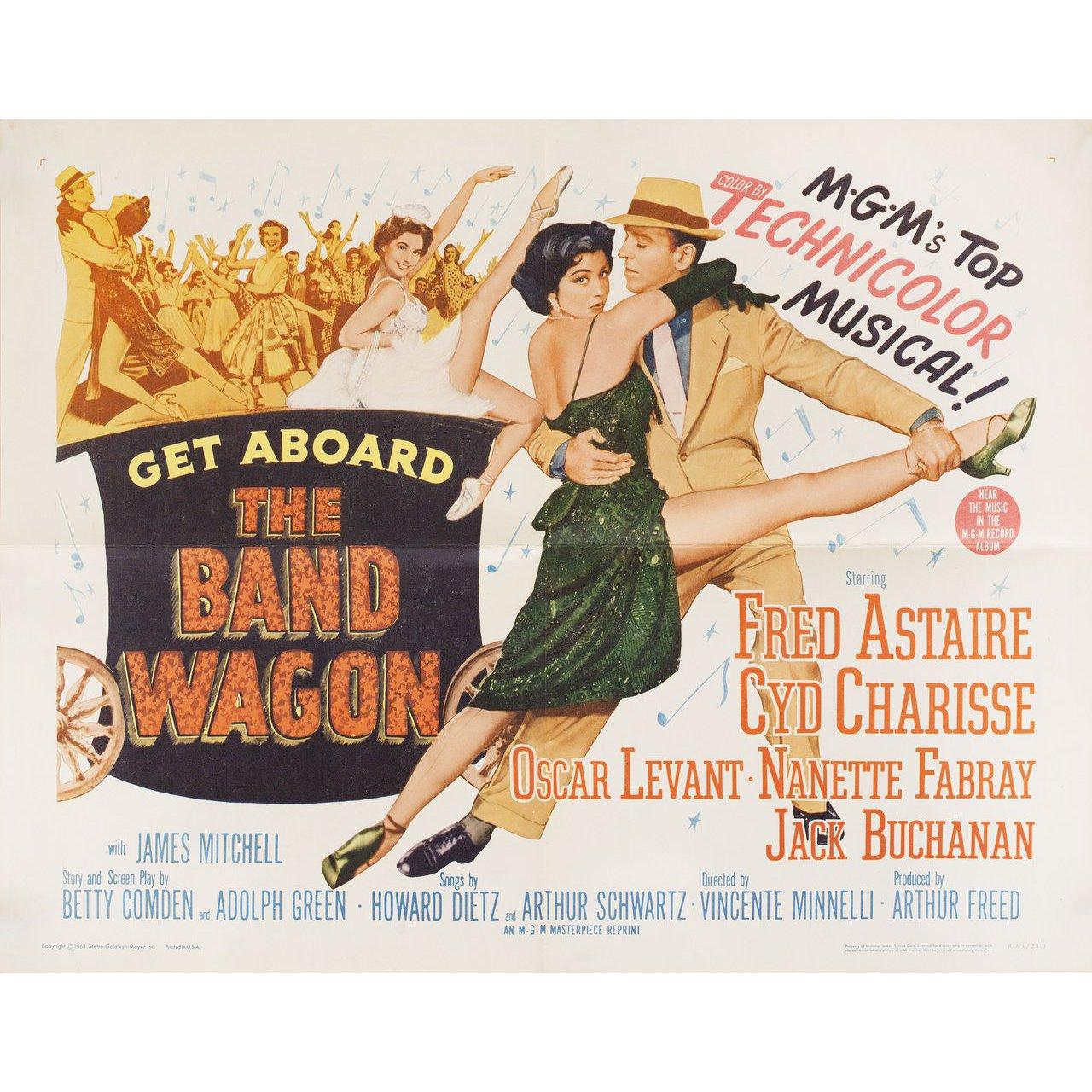 Original 1963 re-release U.S. half sheet poster for the 1953 film The Band Wagon directed by Vincente Minnelli with Fred Astaire / Cyd Charisse / Oscar Levant / Nanette Fabray. Very Good-Fine condition, folded. Many original posters were issued