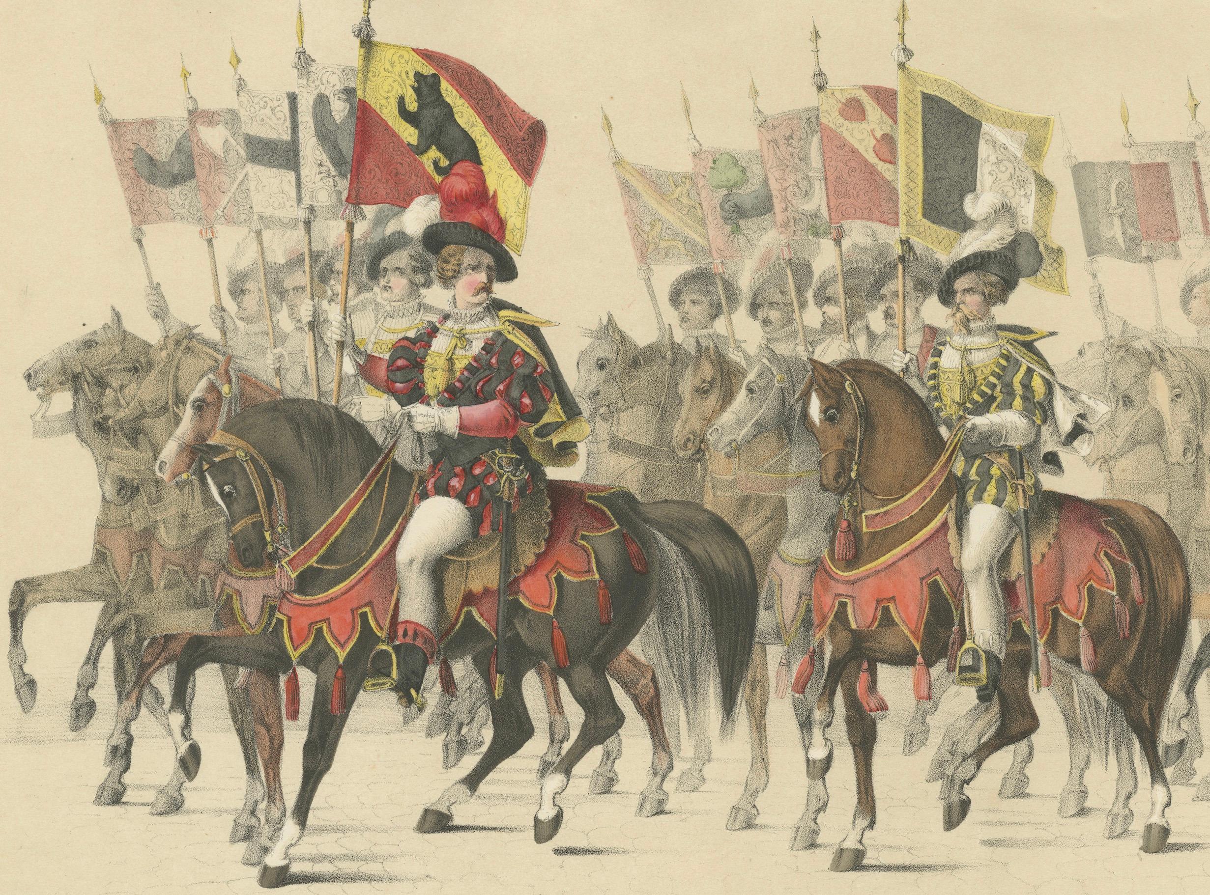 The Banner Bearers of Bern – A Grand Cavalcade of Swiss Heraldry, 1855 For Sale 1
