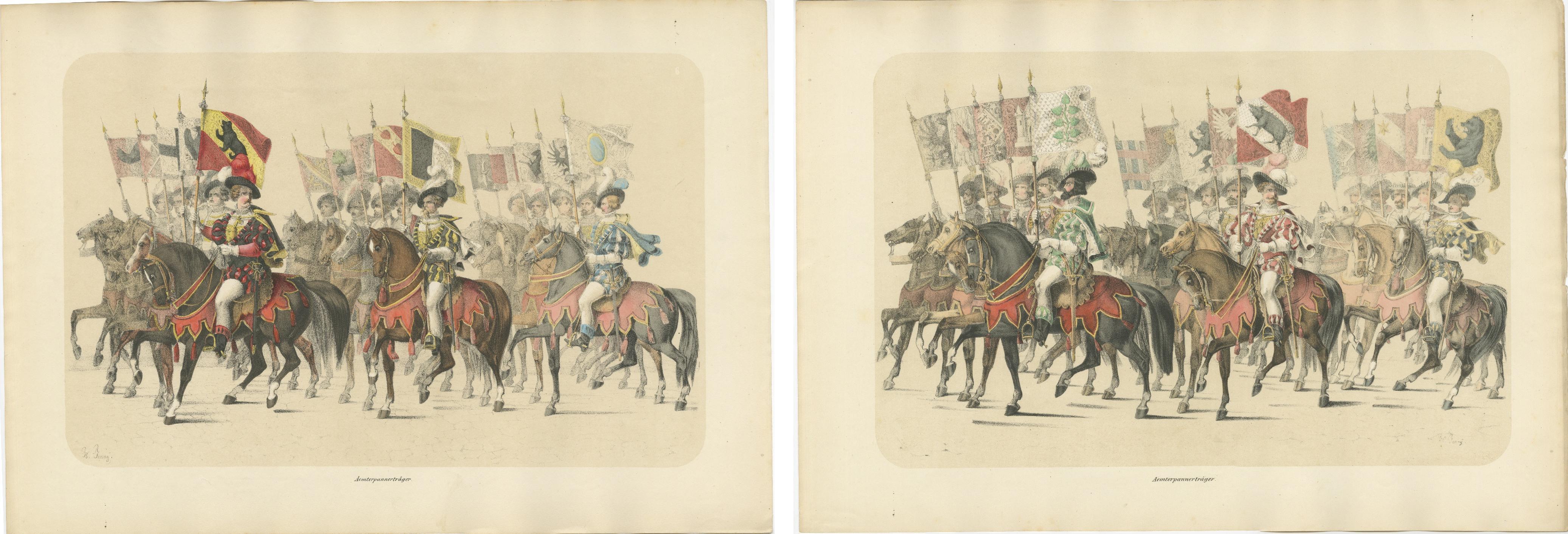 The Banner Bearers of Bern – A Grand Cavalcade of Swiss Heraldry, 1855 For Sale 3