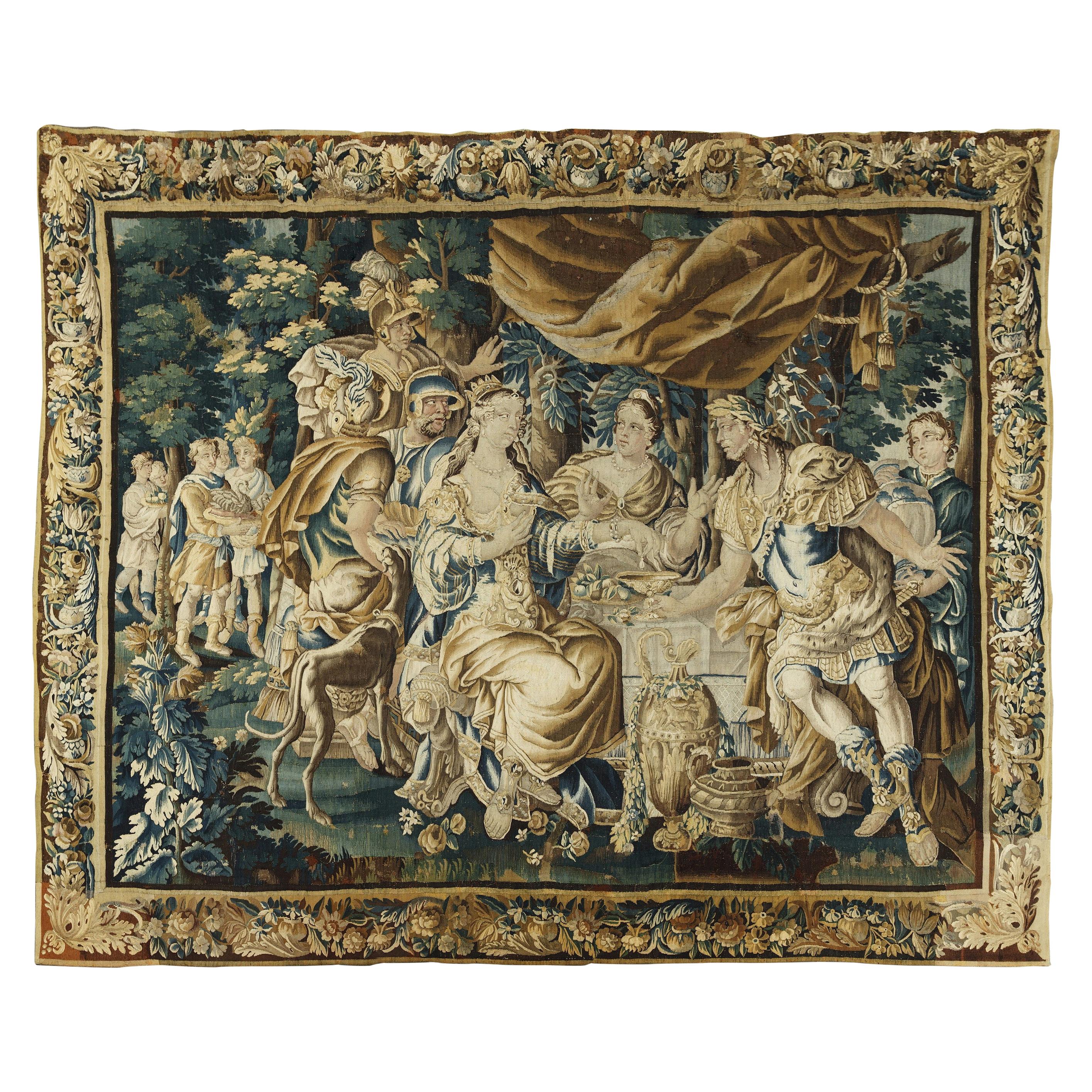 Tapisserie d'Aubusson « Le banquet de Cléopâtre », France, 18e siècle
