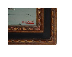 Barbiere Surrealista Clowns Pittura ad olio di Alfano Dardari