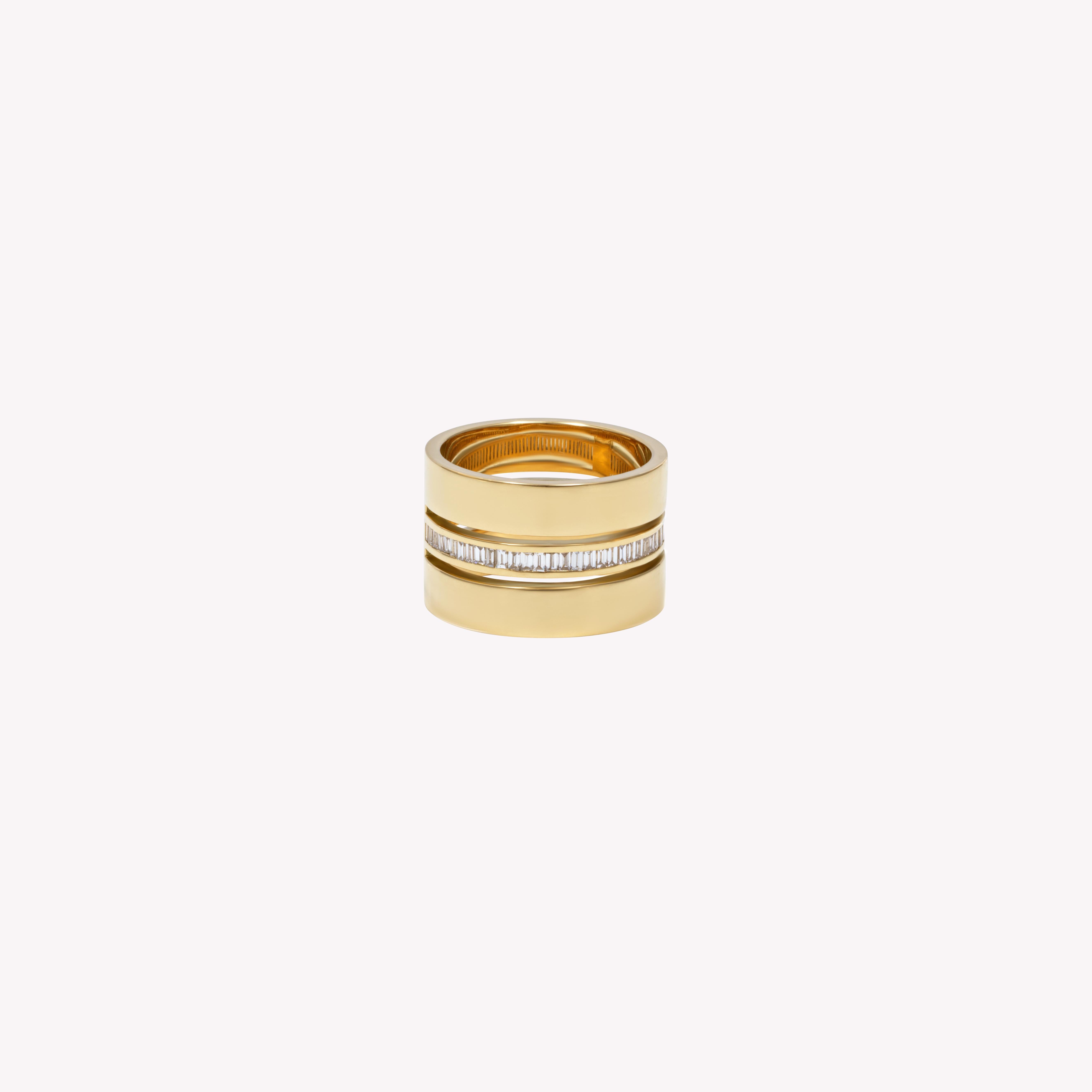 For Sale:  The Barbette Ring 2.5 Carat Diamond and Black Enamel Cigar Band 2