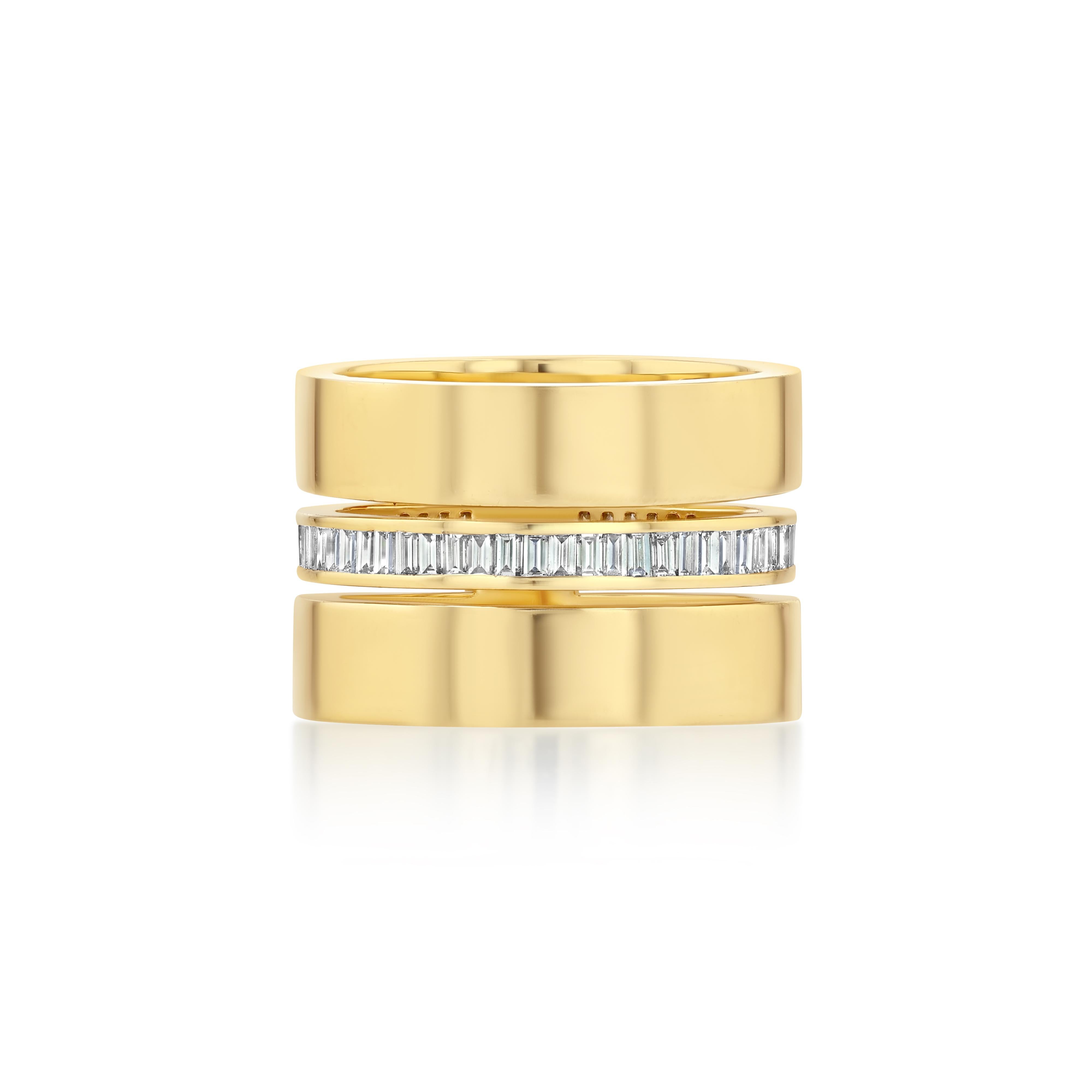 For Sale:  The Barbette Ring 2.5 Carat Diamond and Black Enamel Cigar Band 2