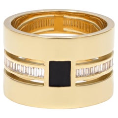 The Barbette Ring Bracelet cigare en émail noir et diamant de 2,5 carats
