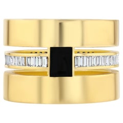 The Barbette Ring 2.5 Carat Diamond and Black Enamel Cigar Band
