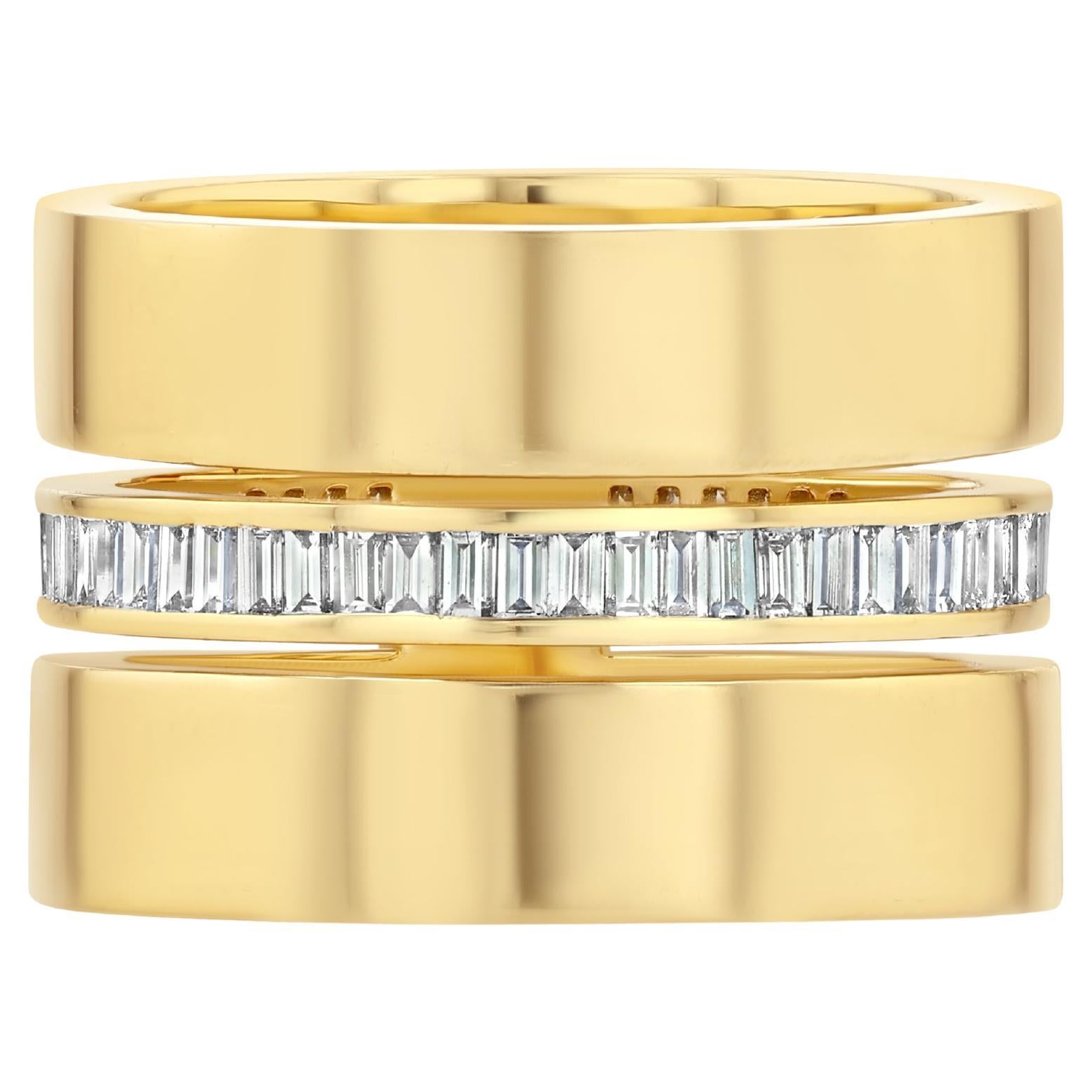 Im Angebot: Zigarrenring aus Barbette mit 2,5 Karat Diamant und schwarzer Emaille ()