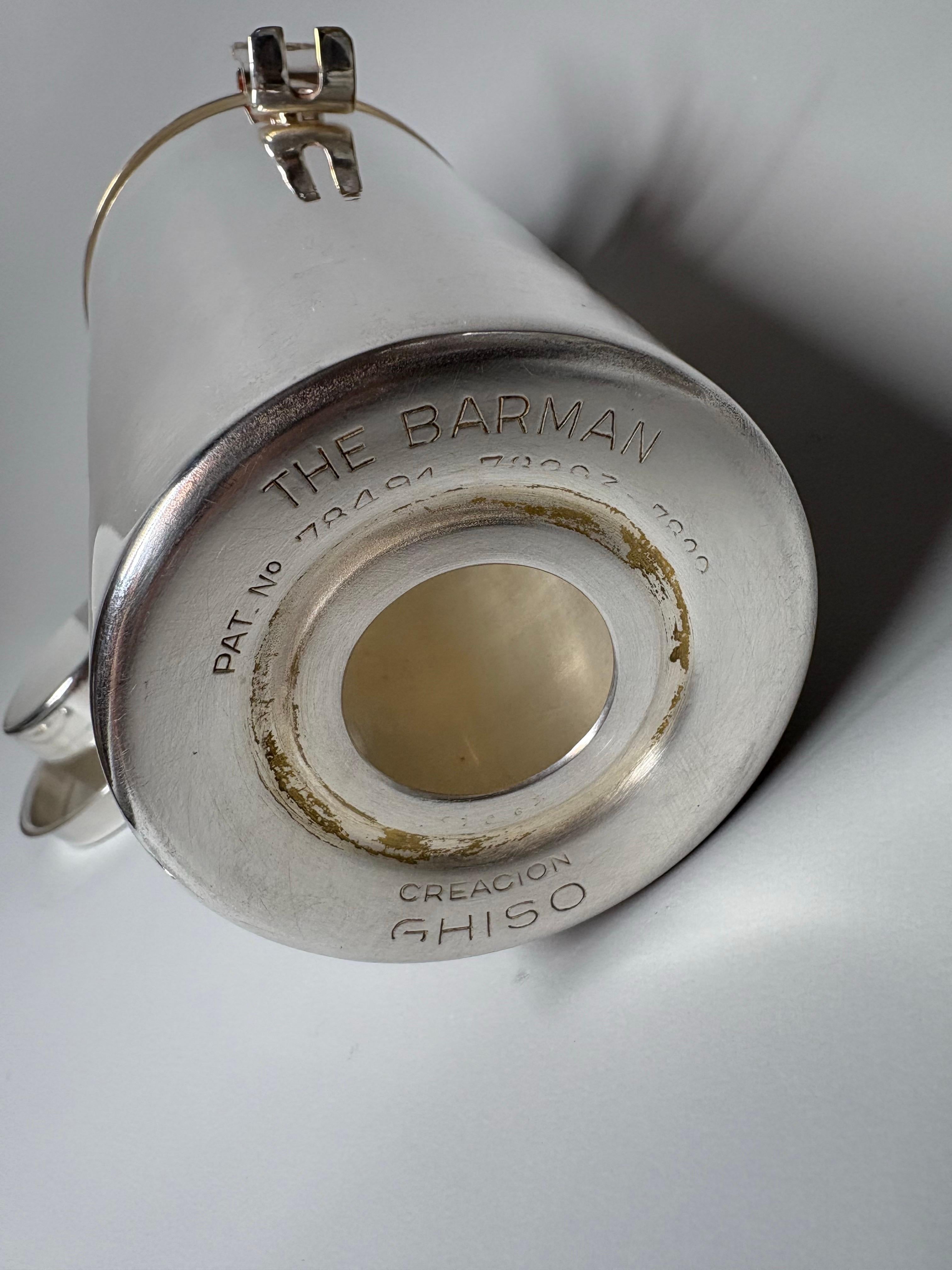 'The Barman' Art Deco Rezept Cocktail Shaker von Ghiso um 1930 im Angebot 7