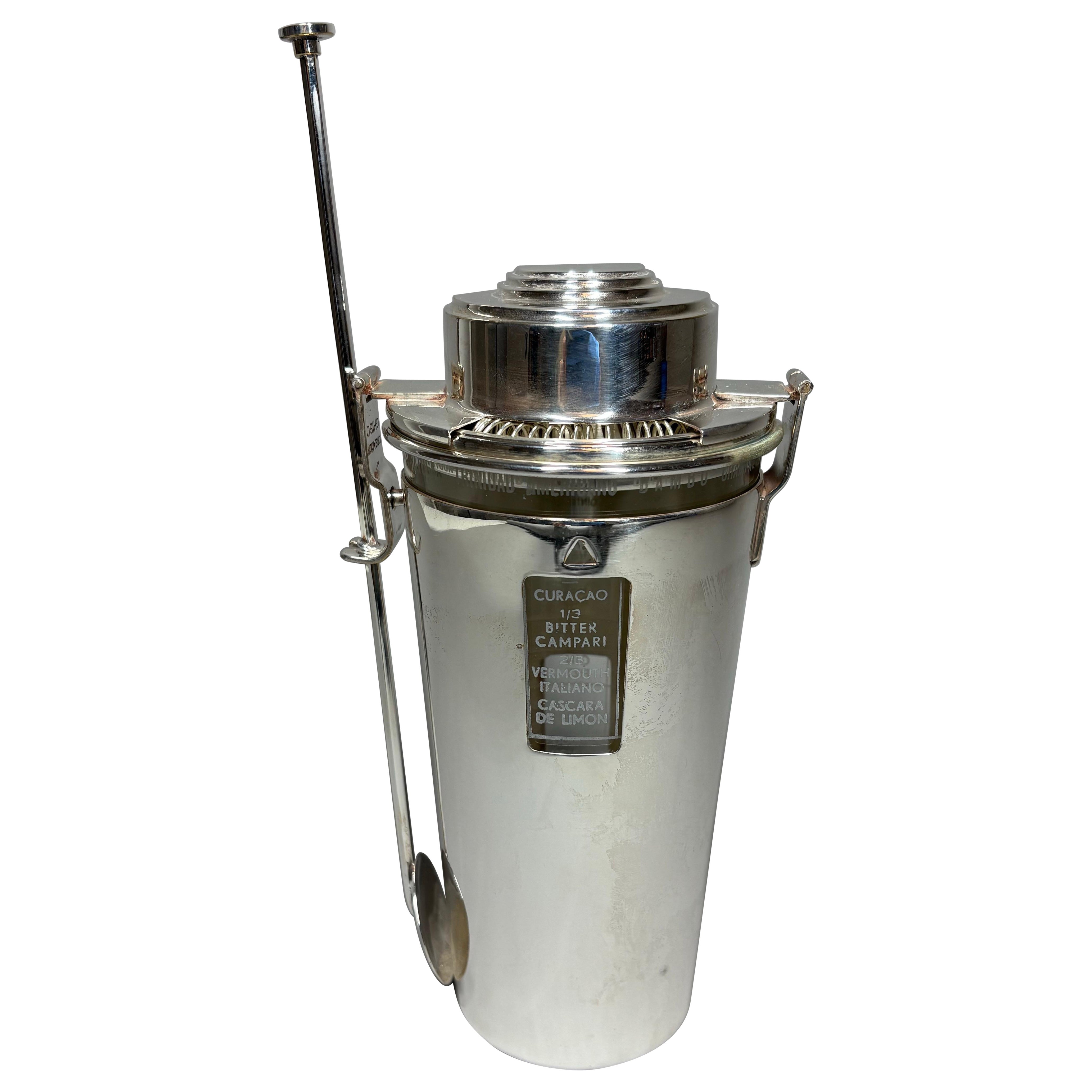 The Barman
Art Deco recipe Cocktail shaker by Ghiso circa 1930