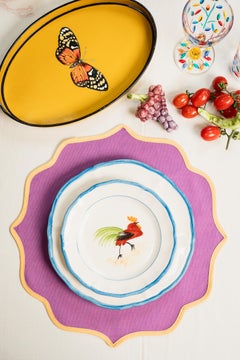 Assiette à dîner The Barn peinte à la main - Ensemble de 4 pièces