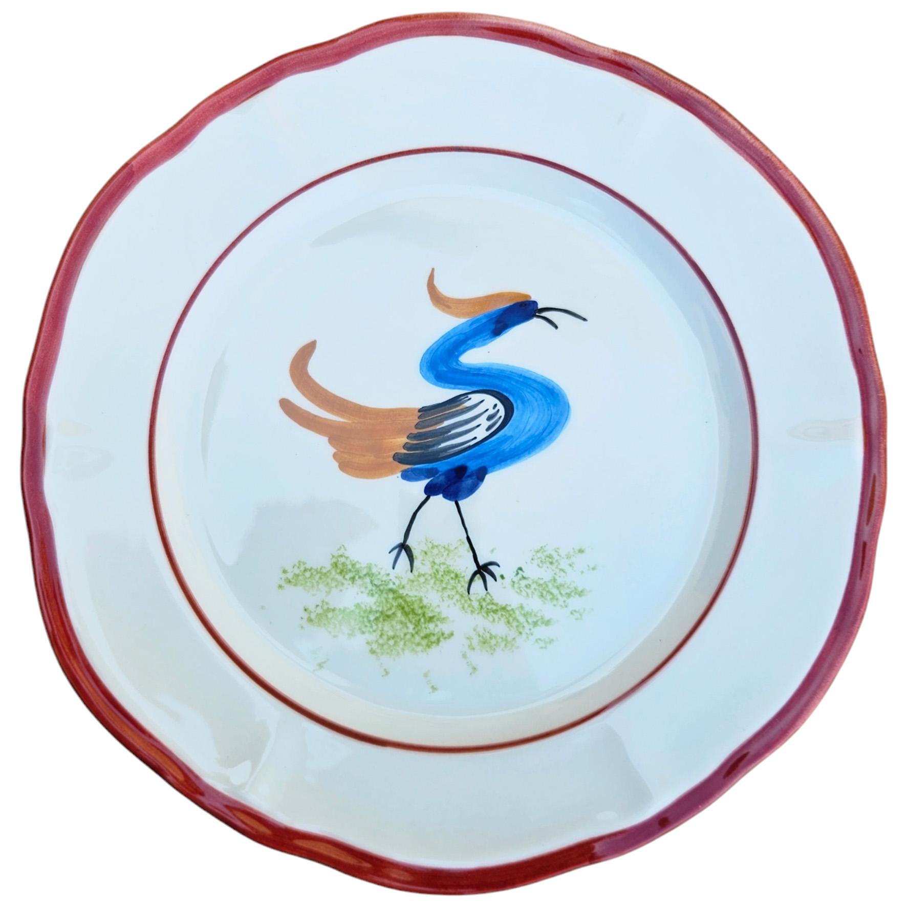 Piatto da insalata in ceramica dipinto a mano The Barn - Set di 4 pezzi in vendita 1