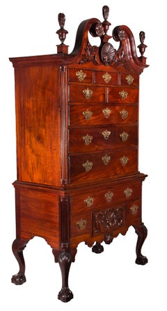 The Baron Steigel Chippendale Carved Mahogany Highboy, Philadelphia, circa 1755