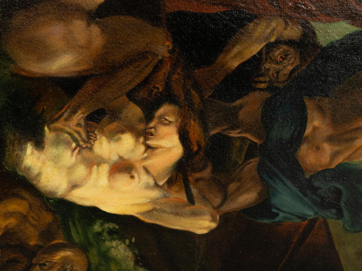Français The Barque of Dante Peinture à l'huile d'après Eugéne Delacroix en vente