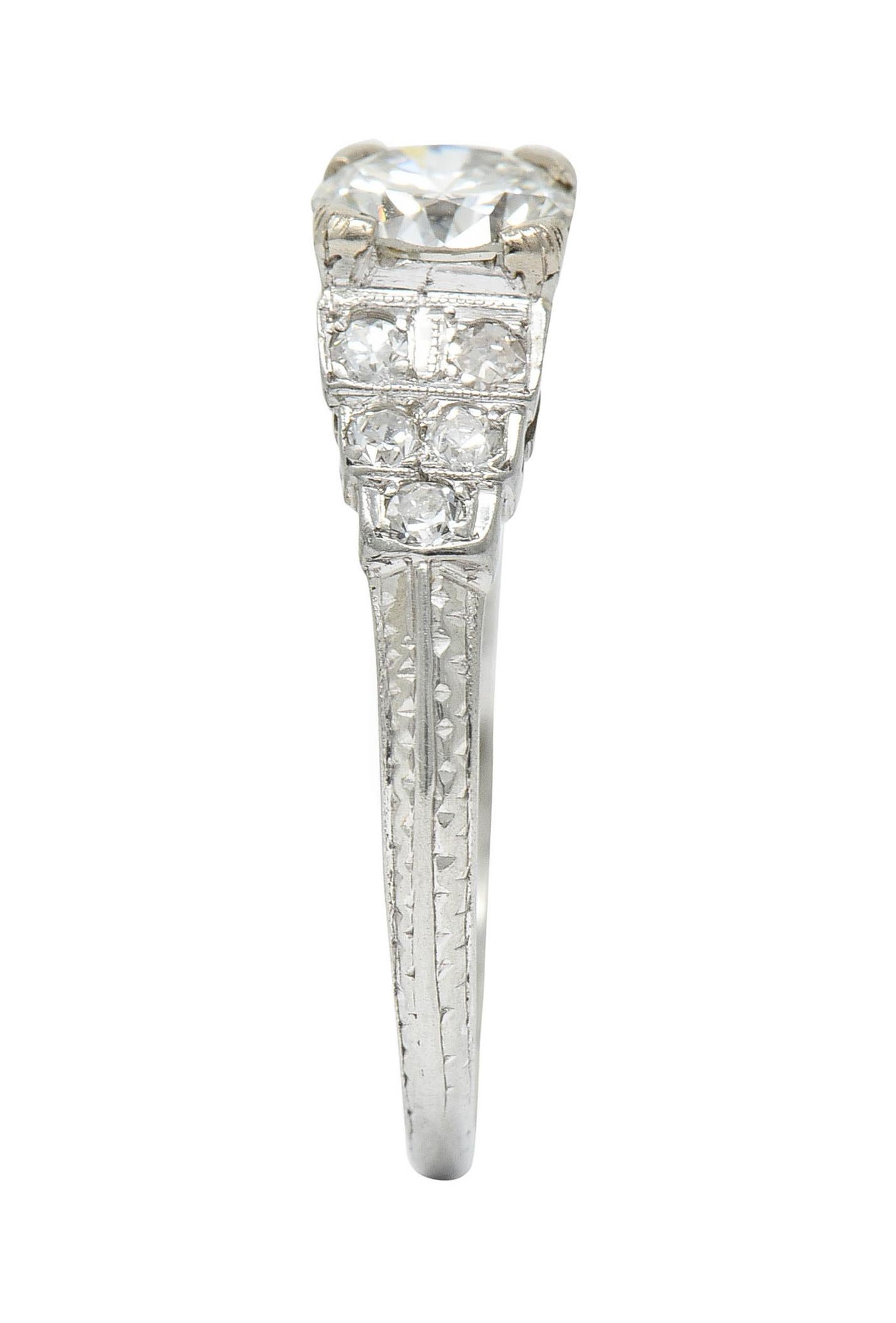 Barth Co. Retro 1,00 Karat Diamant 18 Karat Weißgold Verlobungsring 5