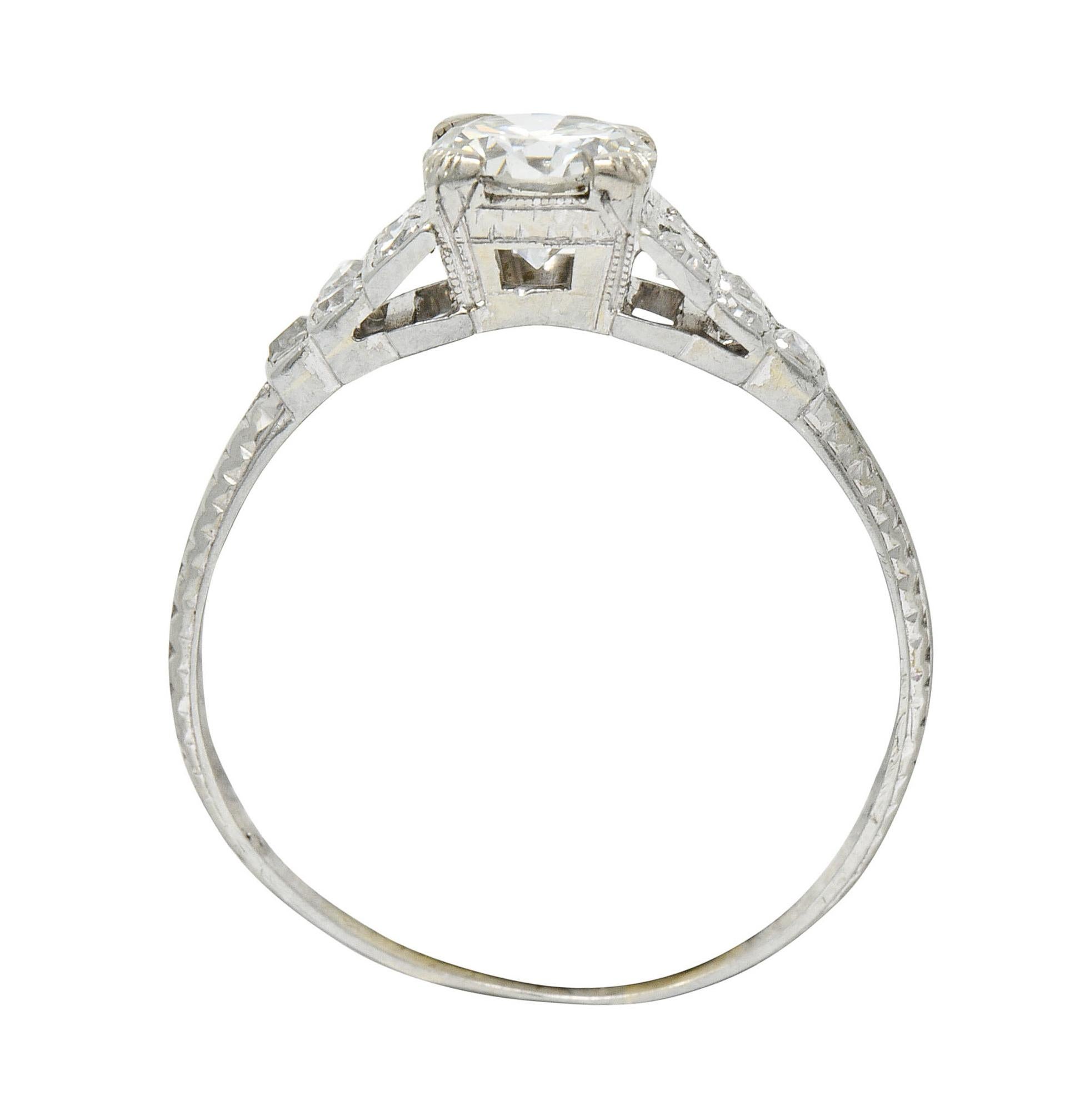 Barth Co. Retro 1,00 Karat Diamant 18 Karat Weißgold Verlobungsring 3