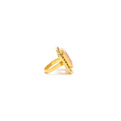 Rose Quartz Black Diamond Black Diamond 18 Karat Gold Ring