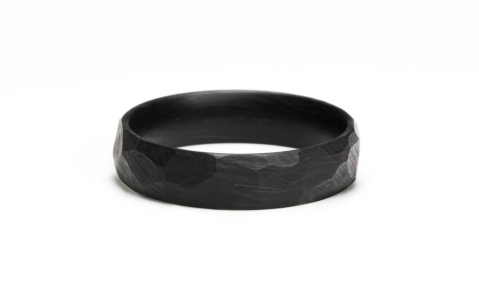 For Sale:  The Bates : Hand-Ground Forged Carbon Fiber Comfort Fit Wedding Band 3