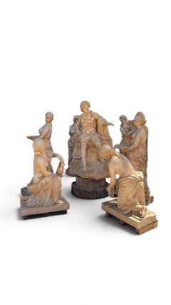 The Bath of Apollo – Monumental Set of Seven Marble Garden Sculptures, Naples, I