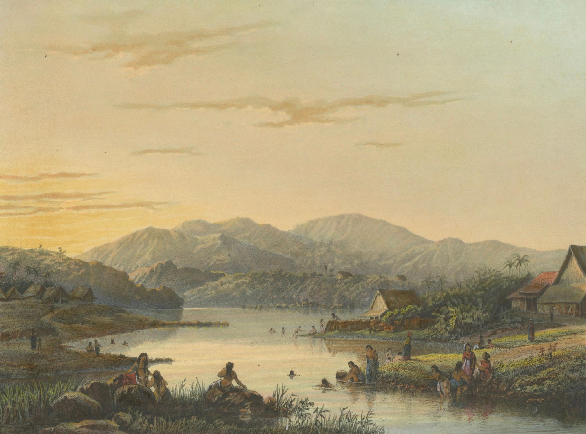 The Bathing Place of Wendit, East Java – Tranquil Java Lithograph, c.1872 For Sale 4