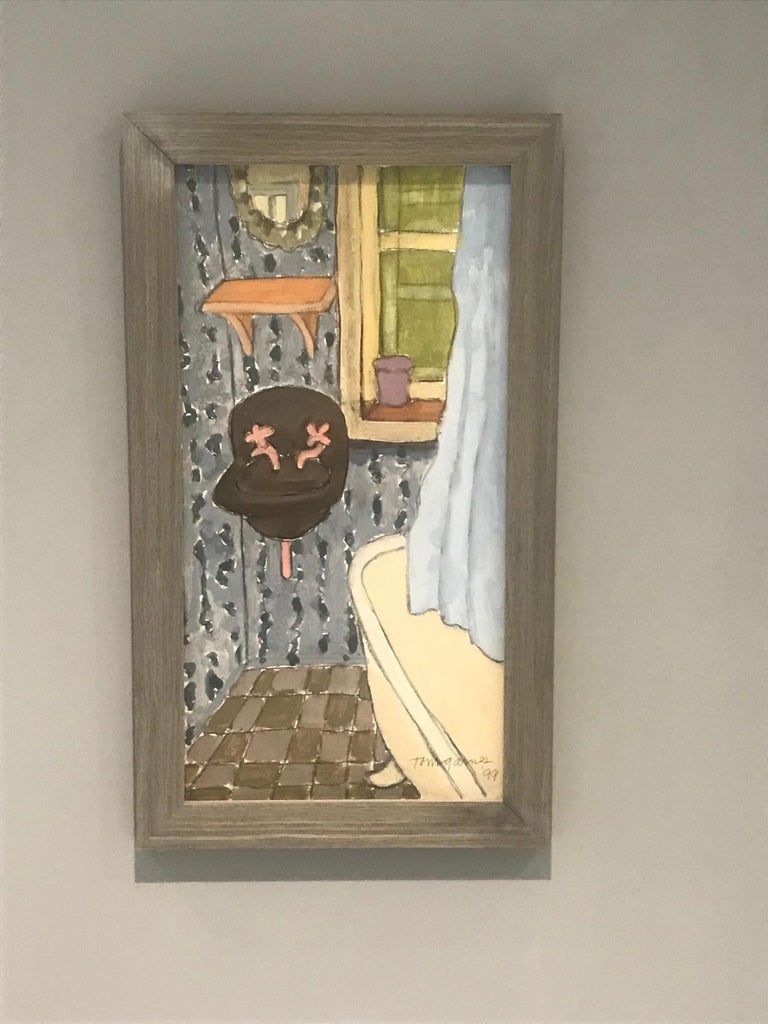 "The Bathroom" Figural Oil Painting by Tom Gaines, 1999 For Sale at 1stDibs