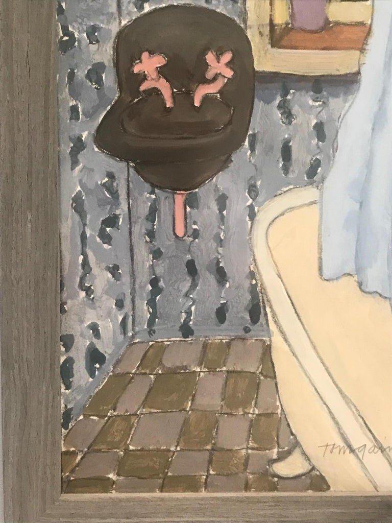 "The Bathroom" Figural Oil Painting by Tom Gaines, 1999 For Sale at 1stDibs