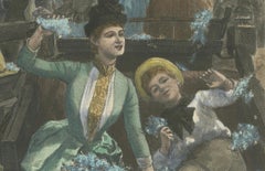 The Battle of Flowers at Cannes, Hand-Coloured Engraving Published in 1889