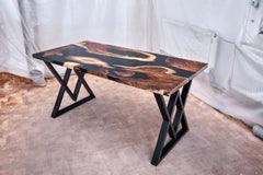 Battle of the Universes Solid Ancient Walnut Roots Modern Dining Table