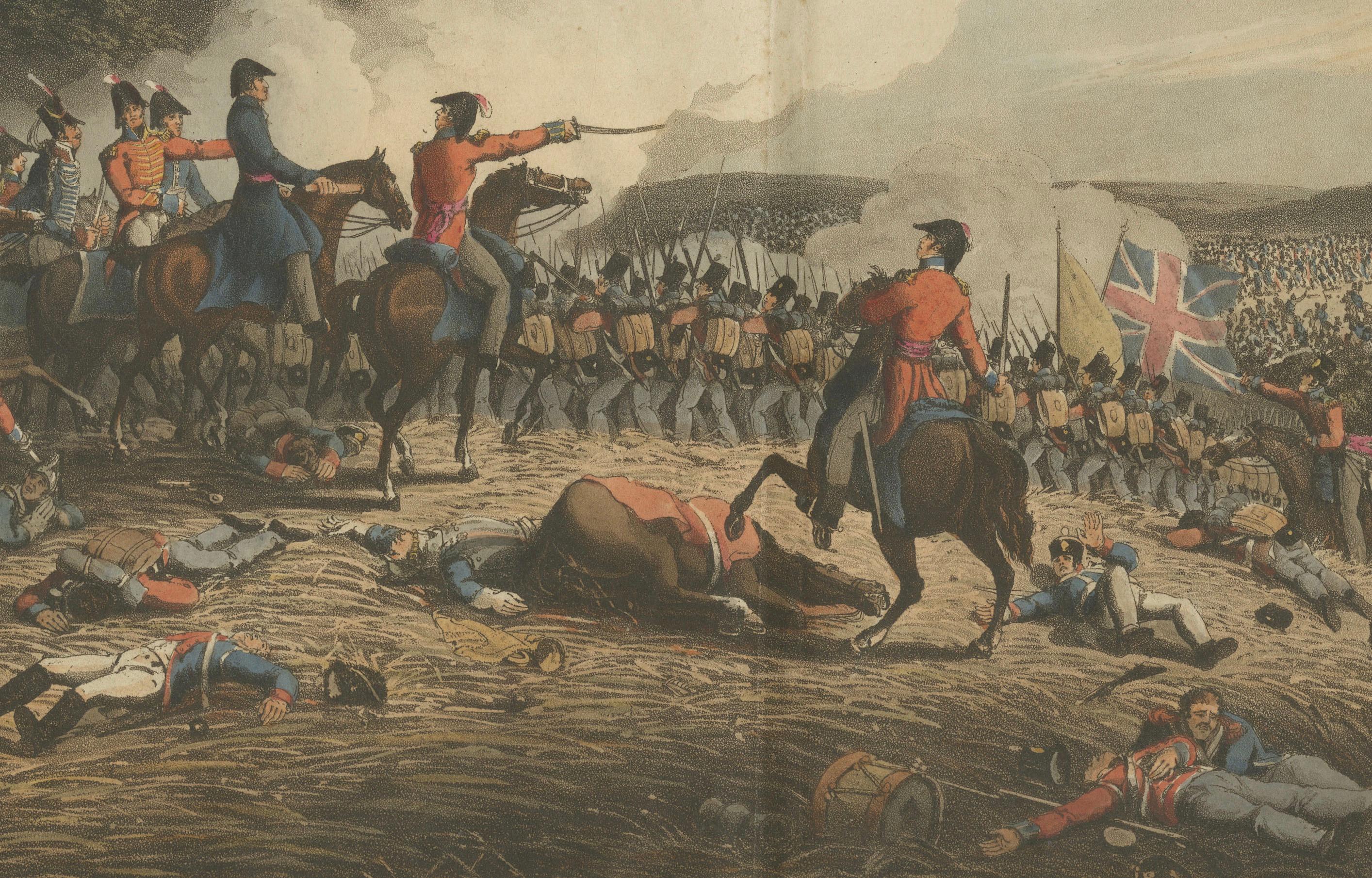 The Battle of Waterloo: The British Repel Napoleon's Final Attack, June 18, 1815 (Graviert) im Angebot