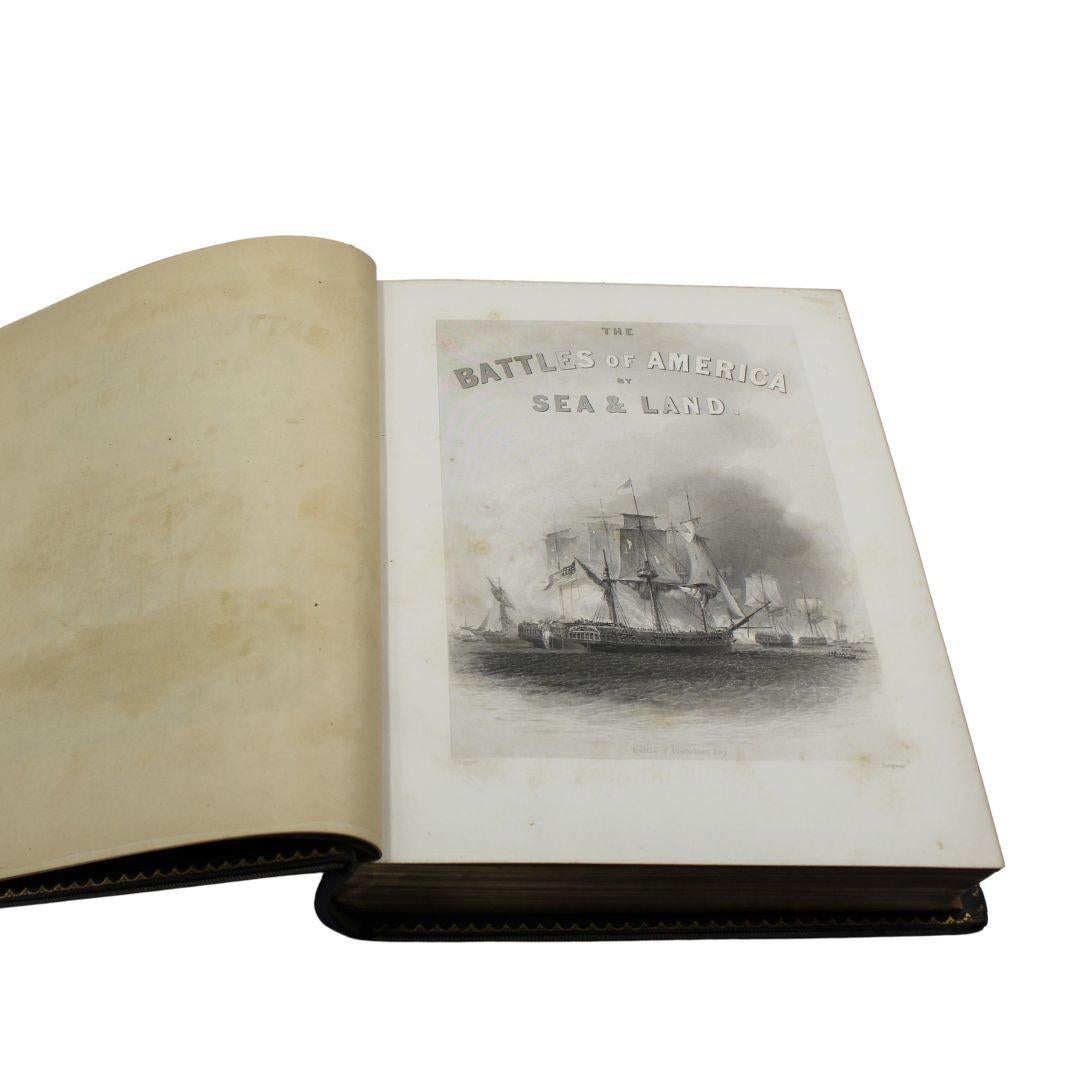Leather The Battles of America by Sea and Land by Robert Tomes and John Laird Wilson For Sale