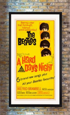 The Beatles 'A Hard Day's Night' Original Vintage Movie Poster, Australian, 1964