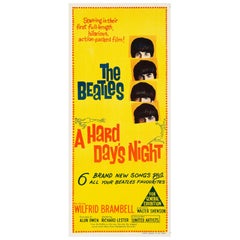 The Beatles A Hard Day S Night Vintage Australian Daybill Movie Poster 1964 For Sale At 1stdibs