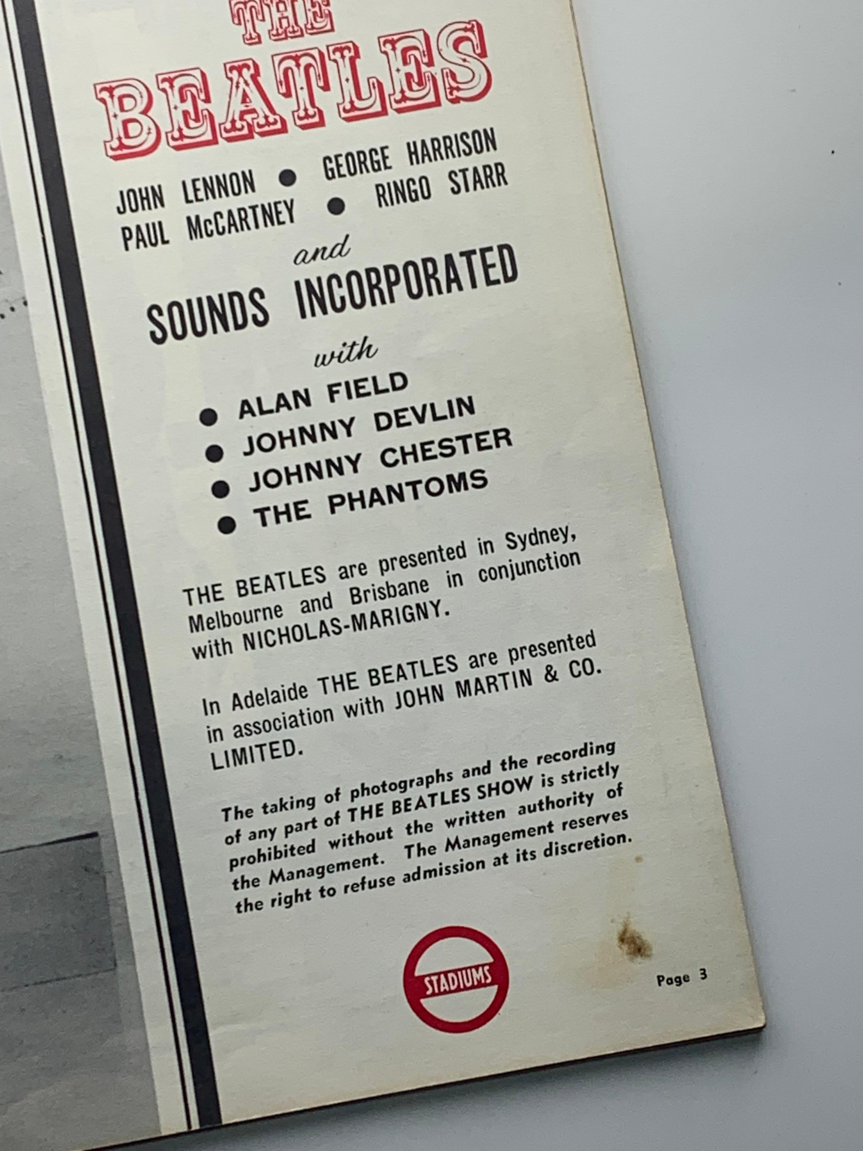 Paper The Beatles Australian Tour 1964 Official Souvenir booklet. For Sale