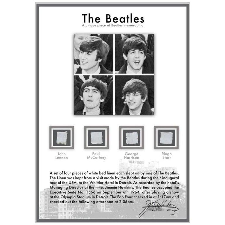 Cotton The Beatles Genuine 1964 Slept-in Bed Linen For Sale