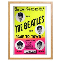The Beatles Come to Town Oak Frame Poster, 1963