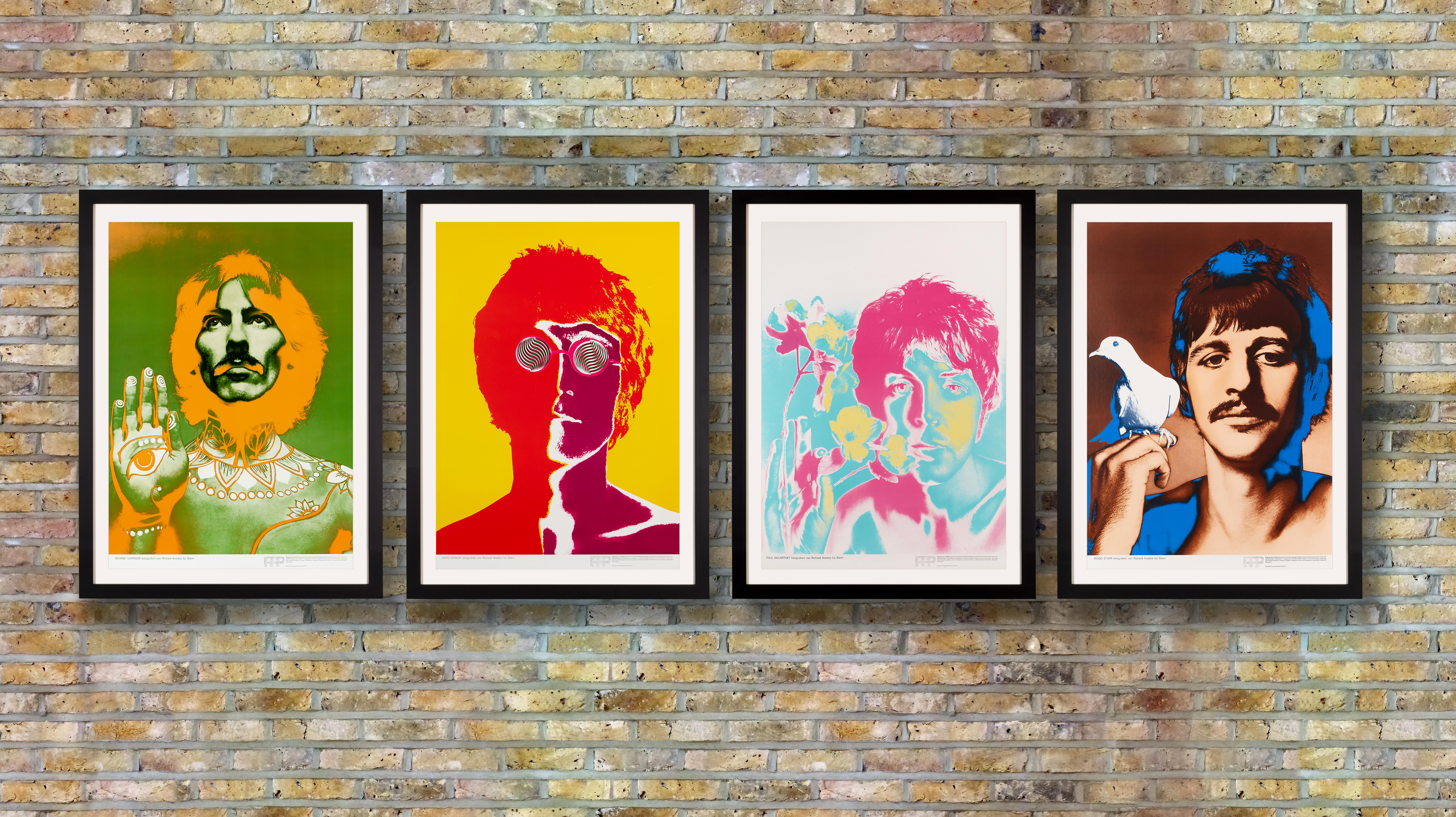 Post-Modern 'The Beatles' Complete Set of Five Promotional Posters by Richard Avedon, 1967 For Sale
