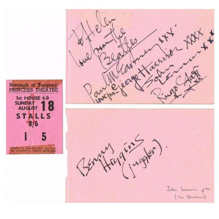 Milieu du XXe siècle The Beatles Original 1963 Signatures dans un livre d'autographes